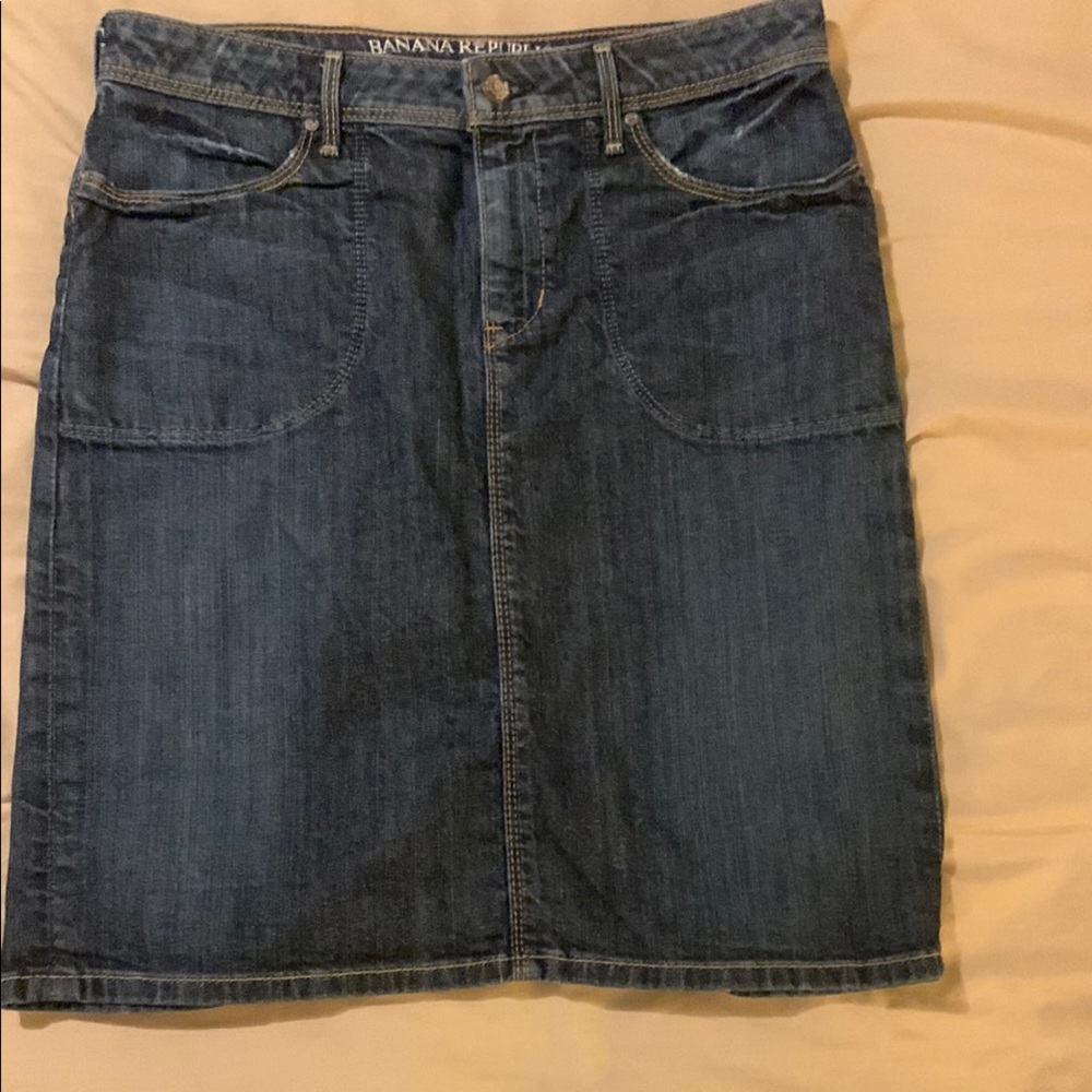 Womens Banana Republic Denim Blue Jean Skirt sz 6